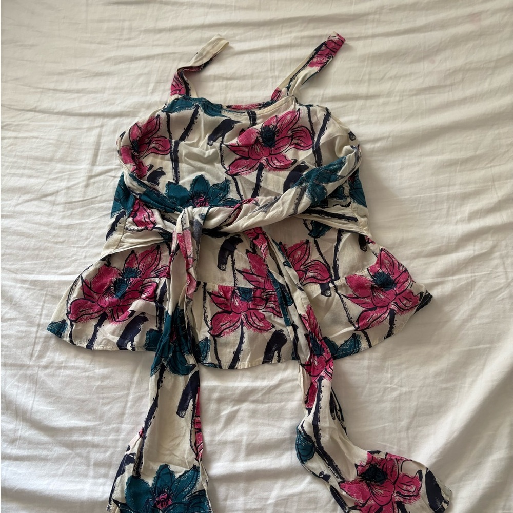 Floral Kids Blouse with Straps